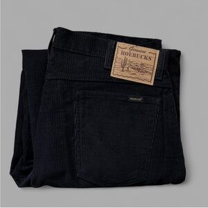 Vintage 70’s Genuine Sears Roebucks Men’s Black Corduroy Pants. Size 38x30.